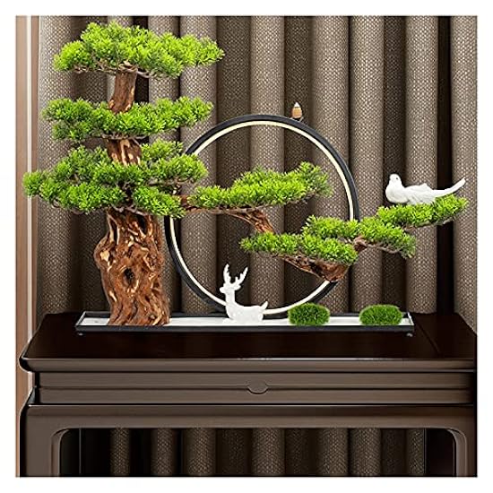 luckxuan Artificial Bonsai Tree 17 Inches Artificial Bonsai Tree，Faux Pine Ornaments with Luminous Lamp Rings，Fake Plants Bonsai Pine Tree for Decoration Desktop Display Bonsai Tree 465110659