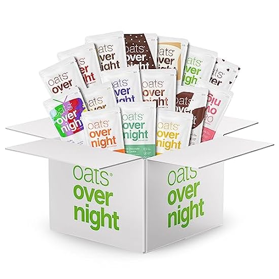 Oats Overnight - Ultimate Variety Pack High Protein, High Fiber Frühstück Shake - Gluten Free, Non GMO Oatmeal Strawberries & Cream, Grün Apple Cinnamon & More (2.7oz per meal) (16 Pack) 552913008