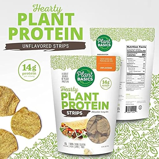 Plant Basics - Hearty Plant Protein - Unflavored Strips, 1 lb (Pack of 3), Non-GMO, Gluten Free, Low Fat, Low Sodium, Vegan, Meat Substitute 532678478