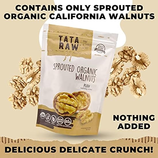 TATA RAW - Sprouted Organic Walnuts - PLAIN. Nothing Added - 3 lb 820126700