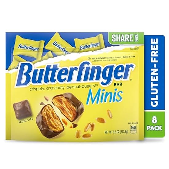 Butterfinger, 8 Pack, Schokoladey, Peanut-Buttery, Mini