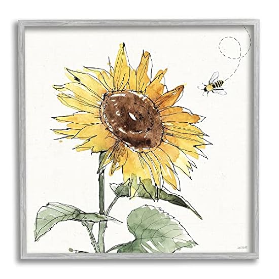 Stupell Industries Cheerful Sunflower Buzzing Bee Framed Wall Art, Design by Anne Tavoletti 873514237