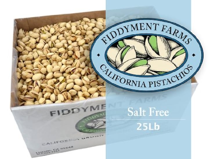 Fiddyment Farms 25 Lbs Salt Free In-shell Pistachios 59