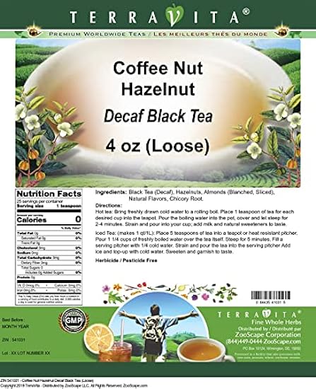 Kaffee Nut Hazelnut Decaf Schwarz Tee (Loose) (4 oz, ZIN: 541031) - 3 Pack 54932899