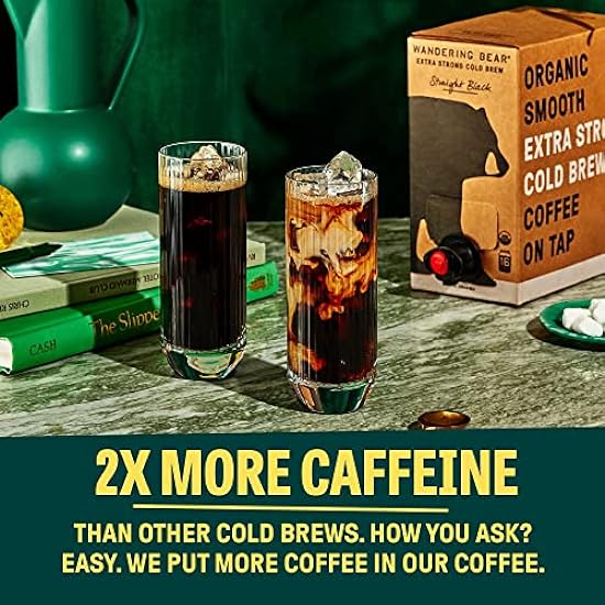 Wandering Bear Straight Schwarz Organic Cold Brew Kaffee On Tap, 96 fl oz - Extra Strong, Smooth, Unsweetened, Shelf-Stable, and Ready to Drink Iced Kaffee, Cold Brewed Kaffee, Cold Kaffee 270299471