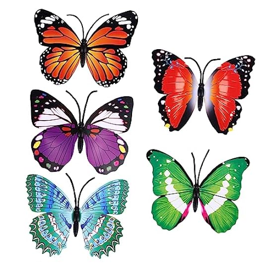 Abaodam 5pcs Artificial Butterfly 3D Decorations Hangin