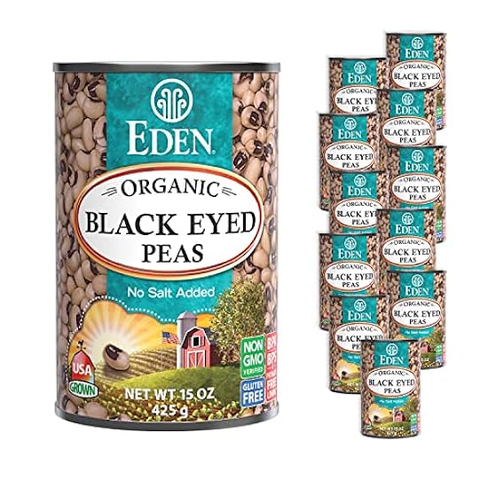 Eden Organic Schwarz Eyed Peas, Kein Salz Added, 15-Oun