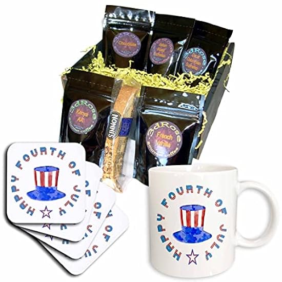3dRose Happy Fourth of July red, white, Blau Independence Day... - Kaffee Gift Baskets (cgb-363955-1) 202783778