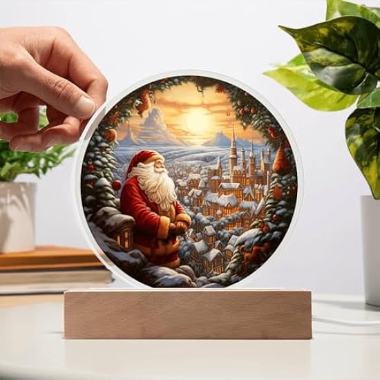Santa Claus Overlooking Town, Gift Ideas, Xmas, Christm