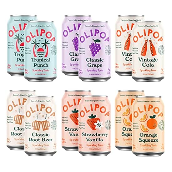 Olipop - 6-Flavor Sparkling Tonic Variety Pack, Prebiot