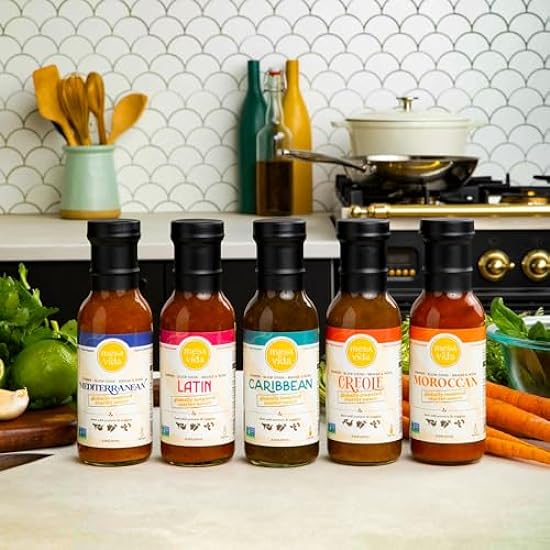 Globally Inspired Starter Sauce | Cooking Sauce | Plant-Based Oil Free Healthy Pantry Staples (Global Flavors Variety Bundle, 8.5 oz (Pack of 5)) 652646014