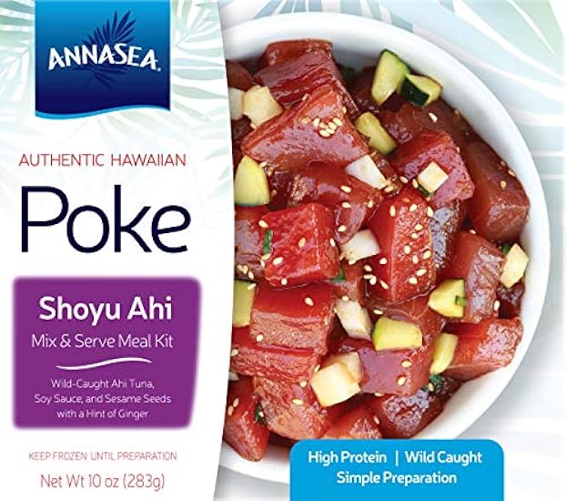 Annasea Frozen Poke Kit (Shoyu Ahi) - 4 Pack, Sustainable Pole Caught Tuna 898419524