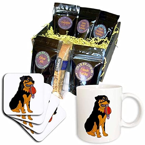 3dRose Funny Cute Rottweiler Puppy Dog with Saturn Disc
