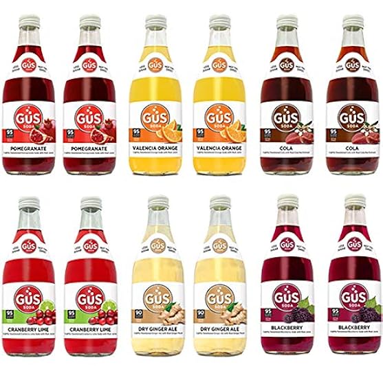 GUS Soda - Variety Pack - 12 oz (12 Glass Bottles) 5278