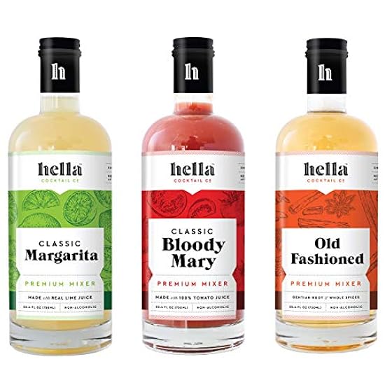 Hella Cocktail Co. Cocktail and Margarita Mixers (3 Bot