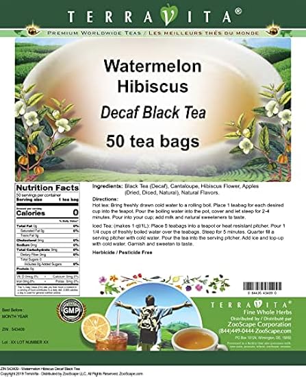 Wassermelon Hibiscus Decaf Schwarz Tee (50 Teebeutel, ZIN: 543409) - 3 Pack 344869639