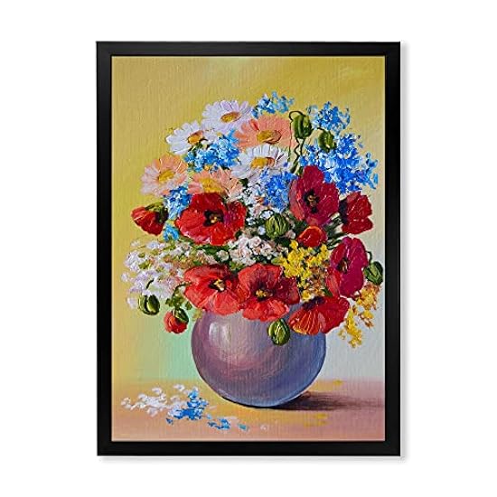 DesignQ Still Life A Bouquet Of Rot and Blau Flowers Tr