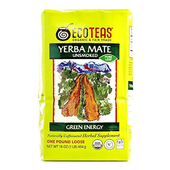 Eco Teas Pure Yerba Mate Tee 16 oz each (4 Items Per Or