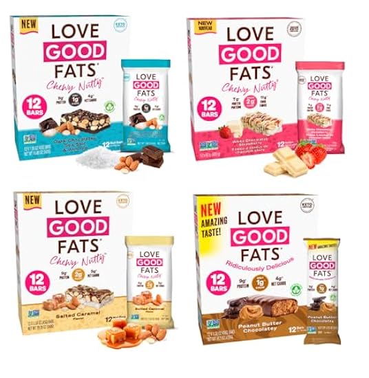 Love Good Fats Keto Protein Bars Chewy Nutty Combo - Pr