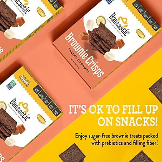 Bantastic Brownie Keto Snack, Salted Caramel Crisps - Crunchy Thin, Naturally Sweet Sugar Free Brownies Snack, Gluten Free, Low Carb, Dairy Free, 3 Oz Ea (Pack of 6) 155310303