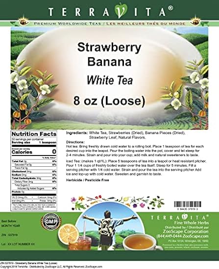Strawberry Banana Weiß Tee (Loose) (8 oz, ZIN: 537919) - 2 Pack 804278170