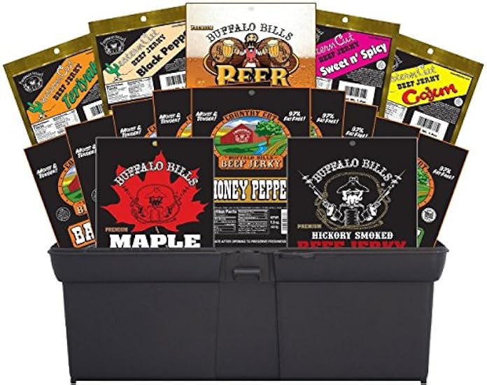 Buffalo Bills 16-Piece Beef Jerky Sampler Gift Tool Box