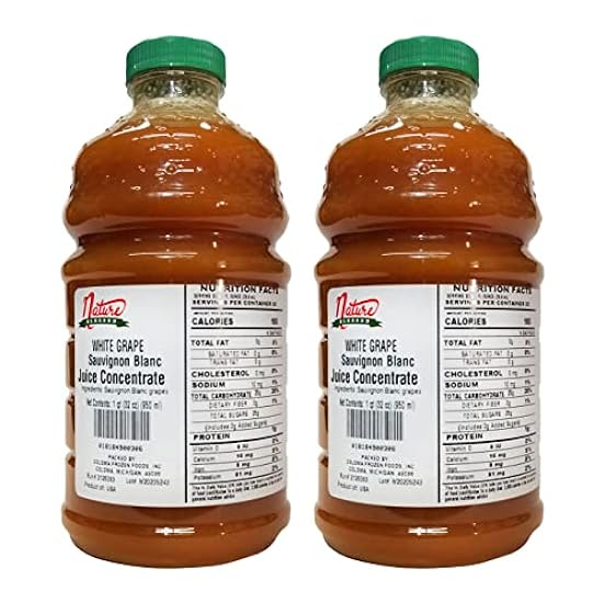 Nature Blessed 100% Pure Sauvignon Blanc Weiß Grape Fruchtsaft Concentrate - 2 Quarts (2/32 fl z bottles), Perfect for Home Brewers, Vintners, Distilling, Smoothies 531434899