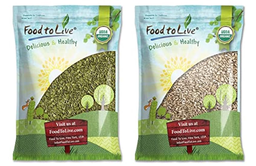 Organic Seed Kernels Bundle - Organic Pepitas/Pumpkin Seeds, 12 Pounds and Organic Sunflower Seeds, 12 Pounds - Non-GMO, Kosher, Raw, Vegan, No Shell 100301835