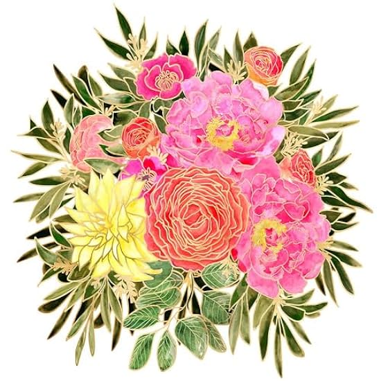 Farbeful Nanette floral bouquet Poster Print - Blursbya