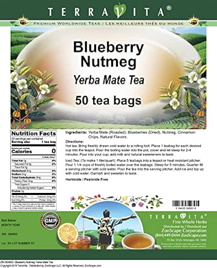 Blauberry Nutmeg Yerba Mate Tee (50 Teebeutel, ZIN: 564903) 283117993