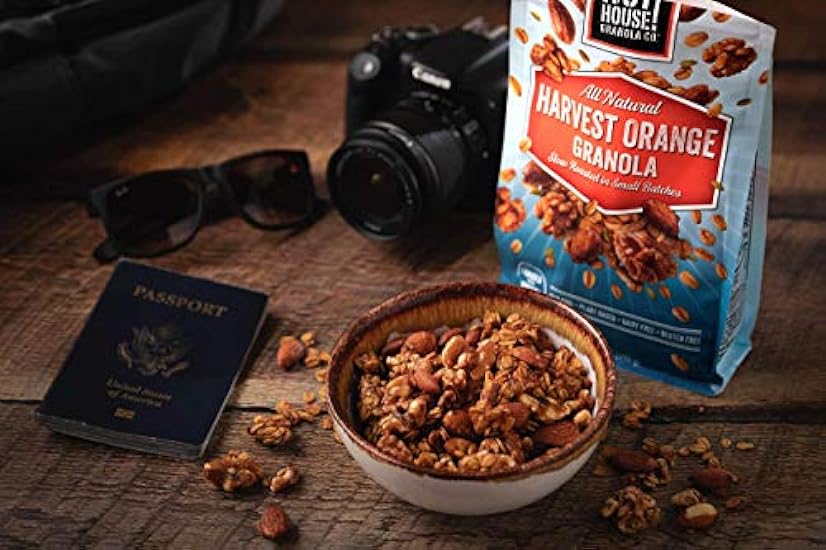 NutHouse! Granola Company - Premium Harvest Orange Granola | Certified Gluten-Free, Non-GMO, Kosher | Vegan, Soy-Free | 12 oz. Beutel (6-Pack) 48432987