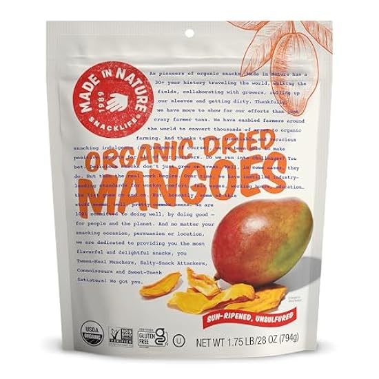 Made in Nature Organic Dried Mangoes, Non-GMO, Gluten F