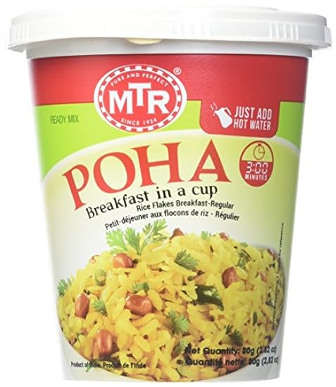 MTR Poha Rice Flakes Frühstück, Regular, 80g (Pack of 2