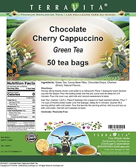 Schokolade Cherry Cappuccino Grün Tee (50 Teebeutel, ZIN: 544613) - 3 Pack 29184502