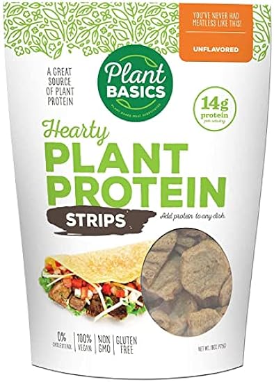 Plant Basics - Hearty Plant Protein - Unflavored Strips, 1 lb (Pack of 3), Non-GMO, Gluten Free, Low Fat, Low Sodium, Vegan, Meat Substitute 554574571