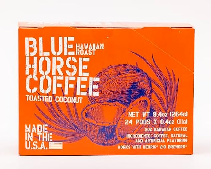 Farm-fresh: Blau Horse Hawaiian Roast Kaffee - Medium Roast, Arabica Whole Beans (20% Hawaii Roast Blend) - 2.2 Lb or 35 oz Beutel - Blau Horse ´Gentle Giant´ Kaffee from Hawaii 996752803