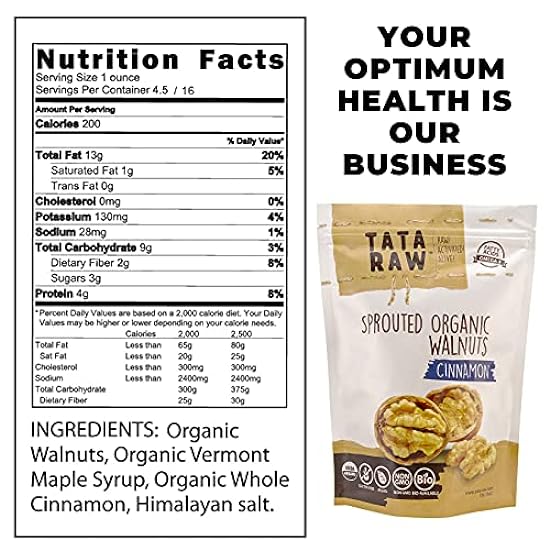 TATA RAW - Organic Sprouted Maple Walnuts - Cinnamon (1 lb) 118862834