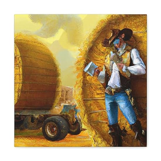 Steampunk Hay Bales - Canvas 16″ x 16″ / Premium Galler