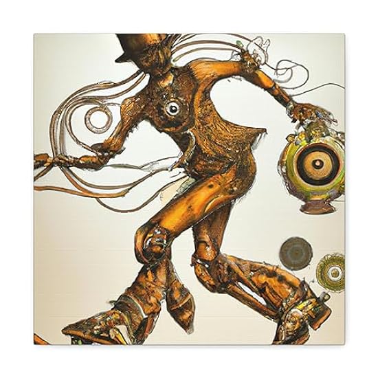 Skateboarding in Steampunk - Canvas 16″ x 16″ / Premium