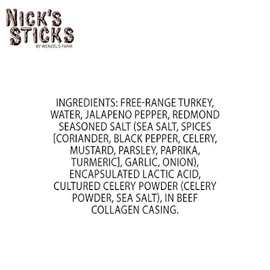 Nick´s Sticks Spicy Free Range Turkey Snack Sticks - Gluten Free – Paleo, Keto, Whole30 Approved – Kein Zucker, Soy, Antibiotics or Hormones (25 – 1.7oz. Packages of 2 Sticks) 481782072