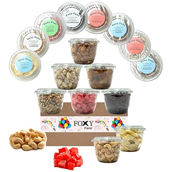 Foxy Fane 8 Pack Healthy Nuts & Dried Fruits Snack Box 