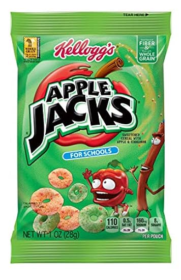 Kelloggs Apple Jacks For Schools Cereal, 1 Ounce - 96 per case. 332845836