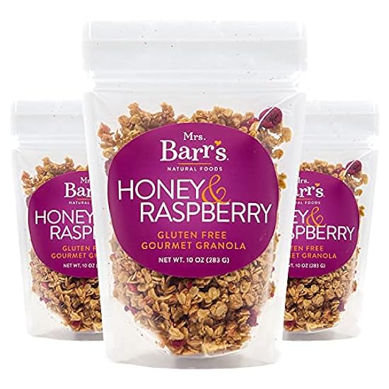 Mrs. Barr’s Natural Foods Granola | Honey & Raspberry | Certified Organic Gluten Free Oats | Soft Texture | Small Batch | Gourmet Quality | Real Ingredients | 10 Ounces (3 Pack) 265238682