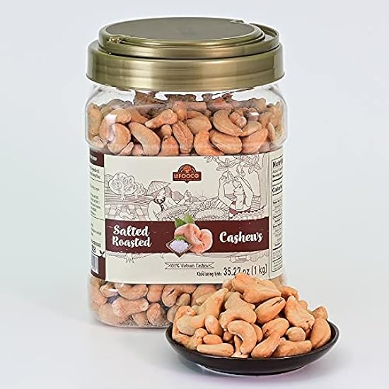 LAFOOCO Salted Roasted Cashews Premium Cashews Vegan Snacks, Rich in Nutrients, Protein, Fiber, Vitamins, Great Gift for Friend, Grandparent on Any Celebration, Birthdays, Coupon (35.27 oz) 734515122