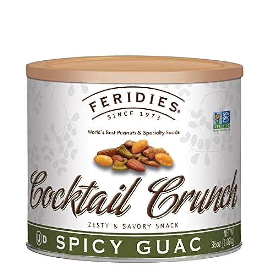 FERIDIES - Cocktail Crunch Buffalo and Spicy Guac Snack Mix, 36 Ounce Resealable Can of Snack Mix For Parties and Gatherings 554895216