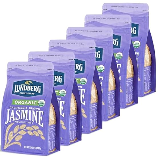 Lundberg Organic Jasmine Rice, Long Grain Brown Rice - 