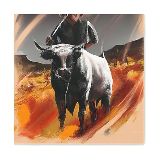 Cattle Branding Landscape - Canvas 16″ x 16″ / Premium 