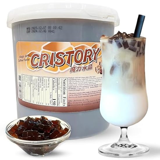 CRISTORY Kaffee Flavor Jelly Boba Jar (7.27 lbs), Authe