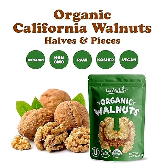 Organic California Walnuts, 5 Pounds – Halves & Pieces, Raw Nuts, Unsalted, No Shell, Suitable for Sirtfood Diet 536521371