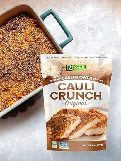 Cauli Crunch | Original Gluten Free Cauliflower Bread Crumbs – Bread-Free Breadcrumbs, Certified Gluten Free + NON-GMO, Vegan, Kosher Bread Crumbs, All Natural, 3-PACK (Original) 421854005